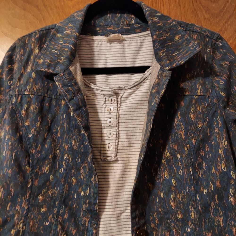 Croft & Barrow Multicolor Patterned Jean Jacket
